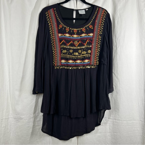 Gorgeous Anthropologie HD in Paris Embellished Embroidered Tunic Blouse - Picture 2 of 10